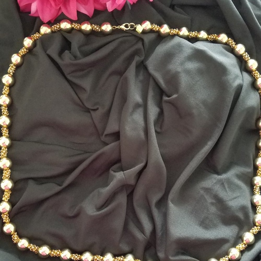 ANN KLEIN vintage ball necklace  38 inches